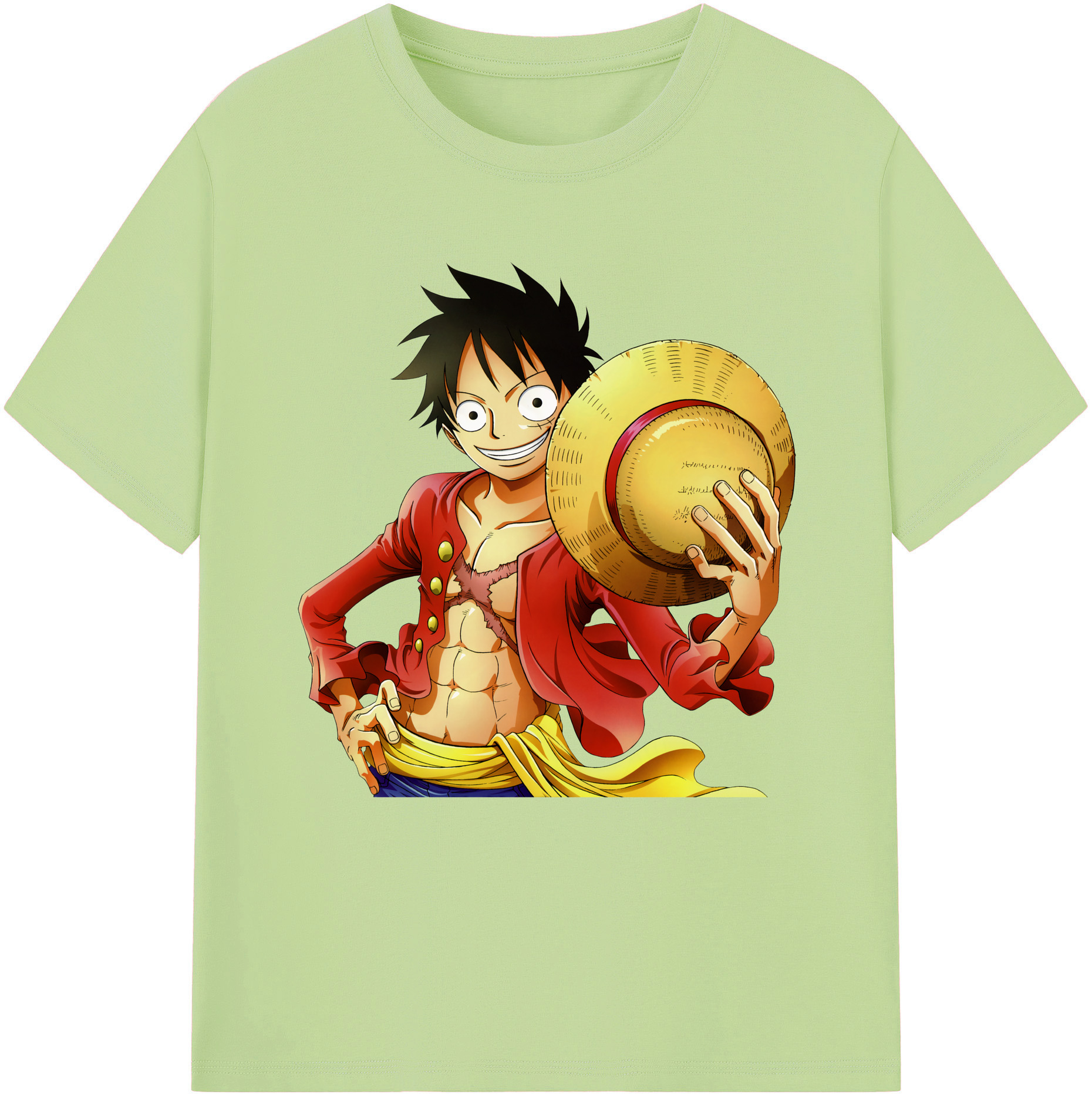 ワンピース モンキー・D・ルフィ ONE PIECE Monkey D. Luffy 綿100％半袖Tシャツ（フロントプリント）